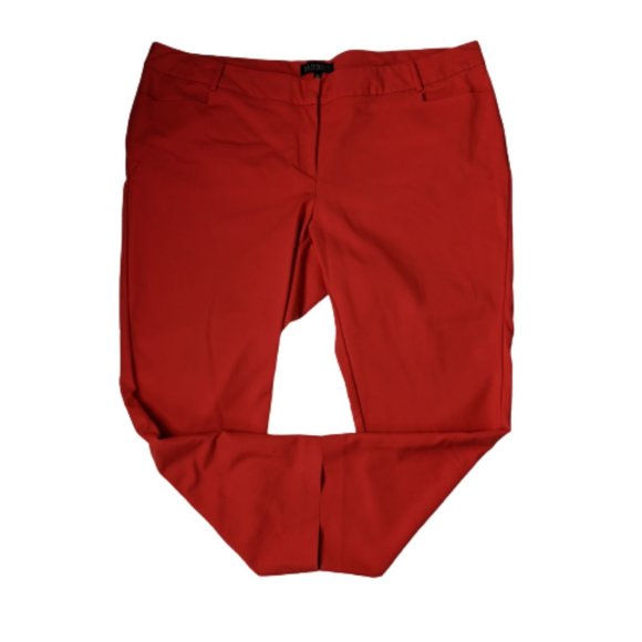 Eloquii Reddish Orange Cropped Pant 24S - Picture 2 of 8
